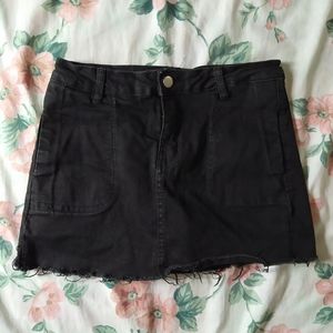 Black Y2K Denim Skort Faux Skirt Shorts